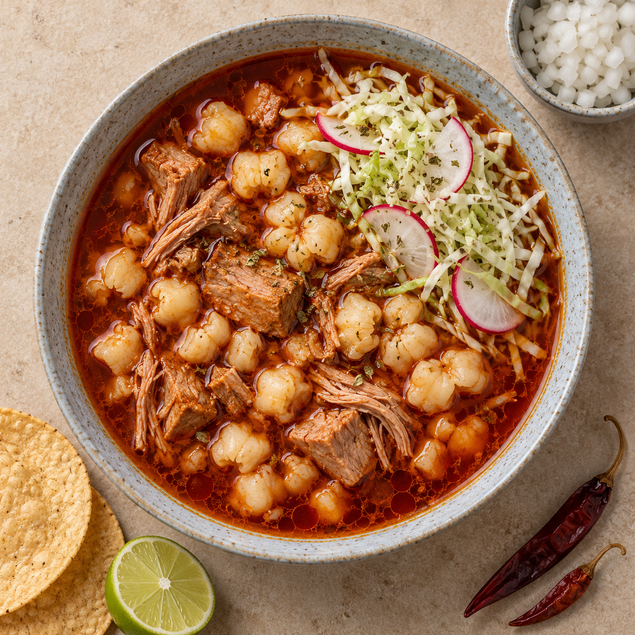 Pozole rojo de puerco